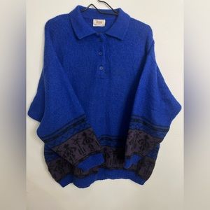 Vintage Sisley made in Italy colbalt blue sweater